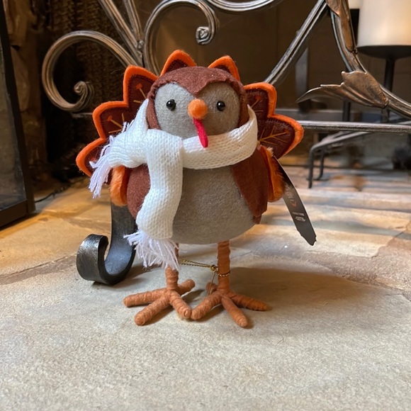 NWT Fall Decorative Birds Decor Turkey and Leaf Raking 2 Piece Set - Picture 2 of 6